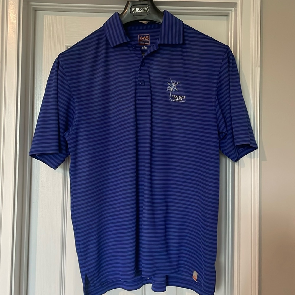 Men’s Ashworth Heritage Isles Golf & CC golf shirt Med Royal Blue